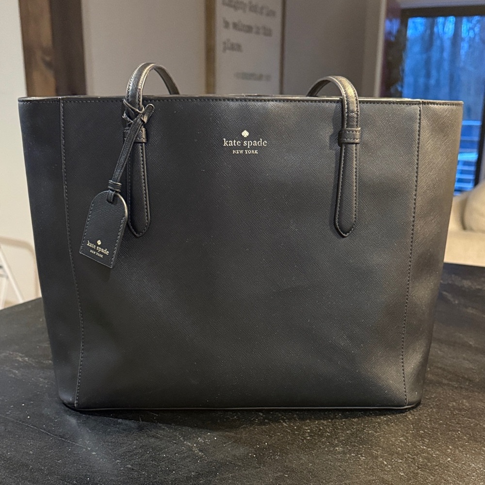 Kate Spade New York Black Saffiano Leather Tote • Structured Work Bag